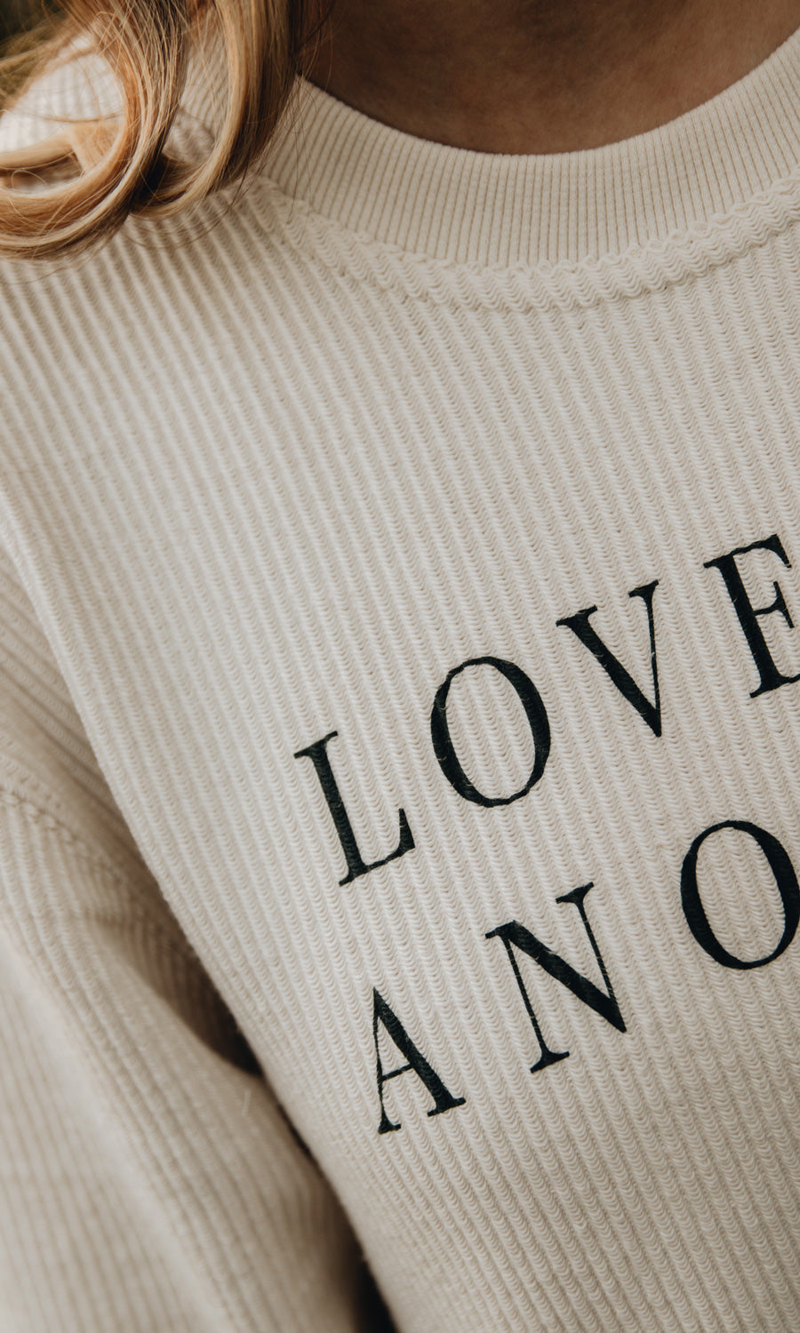 Love One Another Corded Sweatshirt