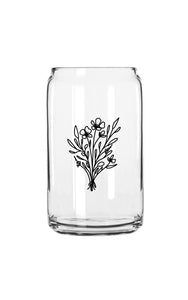 Floral Iced Coffee Glass